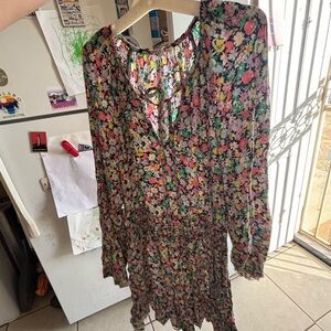 GAP Multicolor Floral Long Sleeve Dress